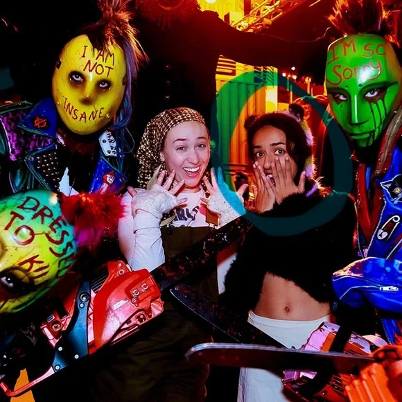 Striped Fuzzy Kids Balaclava - Picture 2 of 3